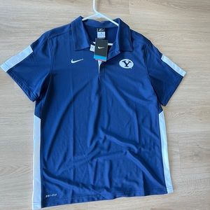 Nike Dri-fit BYU Men’s Polo Shirt Size M Blue